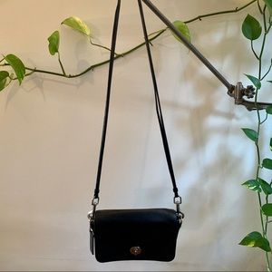 Vintage black leather Coach crossbody purse